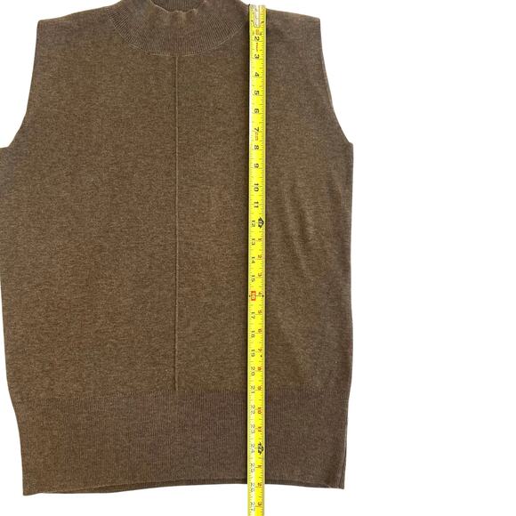 Arach & Cloz Mock Neck Sleeveless Sweater Vest Brown Size S Retail $95 - Picture 4 of 7
